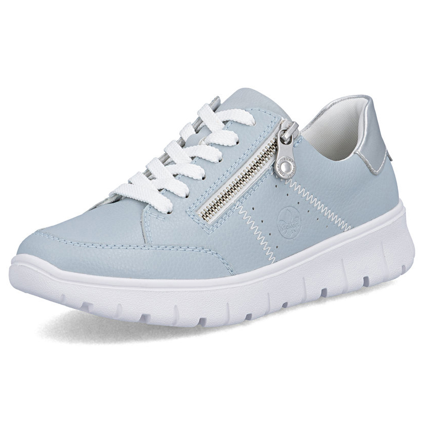 detail RIEKER N1313-12 blaue Damen Sneaker aus Echtleder mit Antistress-Sohle