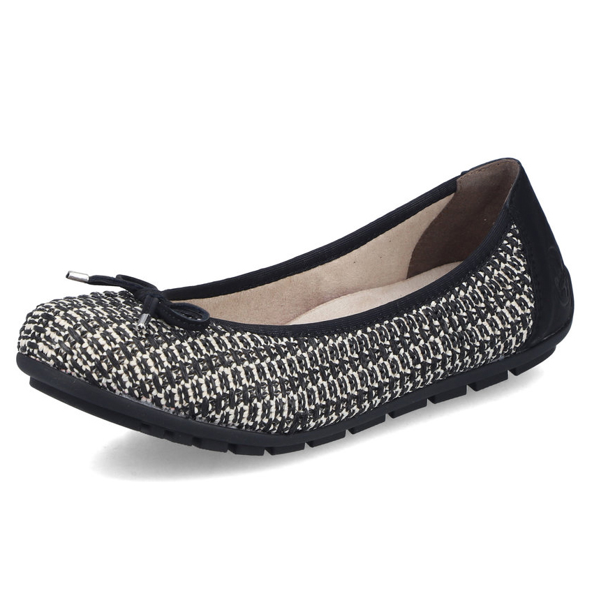 detail RIEKER 43850-00 schwarze Damen Ballerinas