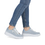 Vorschau RIEKER W2605-12 blaue Damen moderne Leder-Sneaker für die Stadt