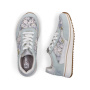 Vorschau RIEKER L5812-91 blaue Damen-Ledersneaker mit schönem Muster, Antistress