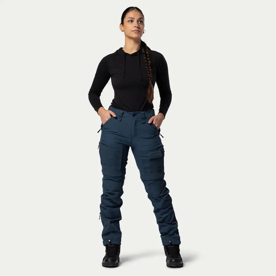 detail Beyond Nordic Sweden Zip-Off blaue Damen Outdoor-Zip-Off-Hose 2-in-1 Teflon EcoE