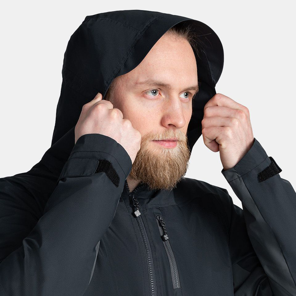 detail KILPI Sonna M schwarze Herren-Outdoorjacke mit Siberium-Membran 10.000 mm