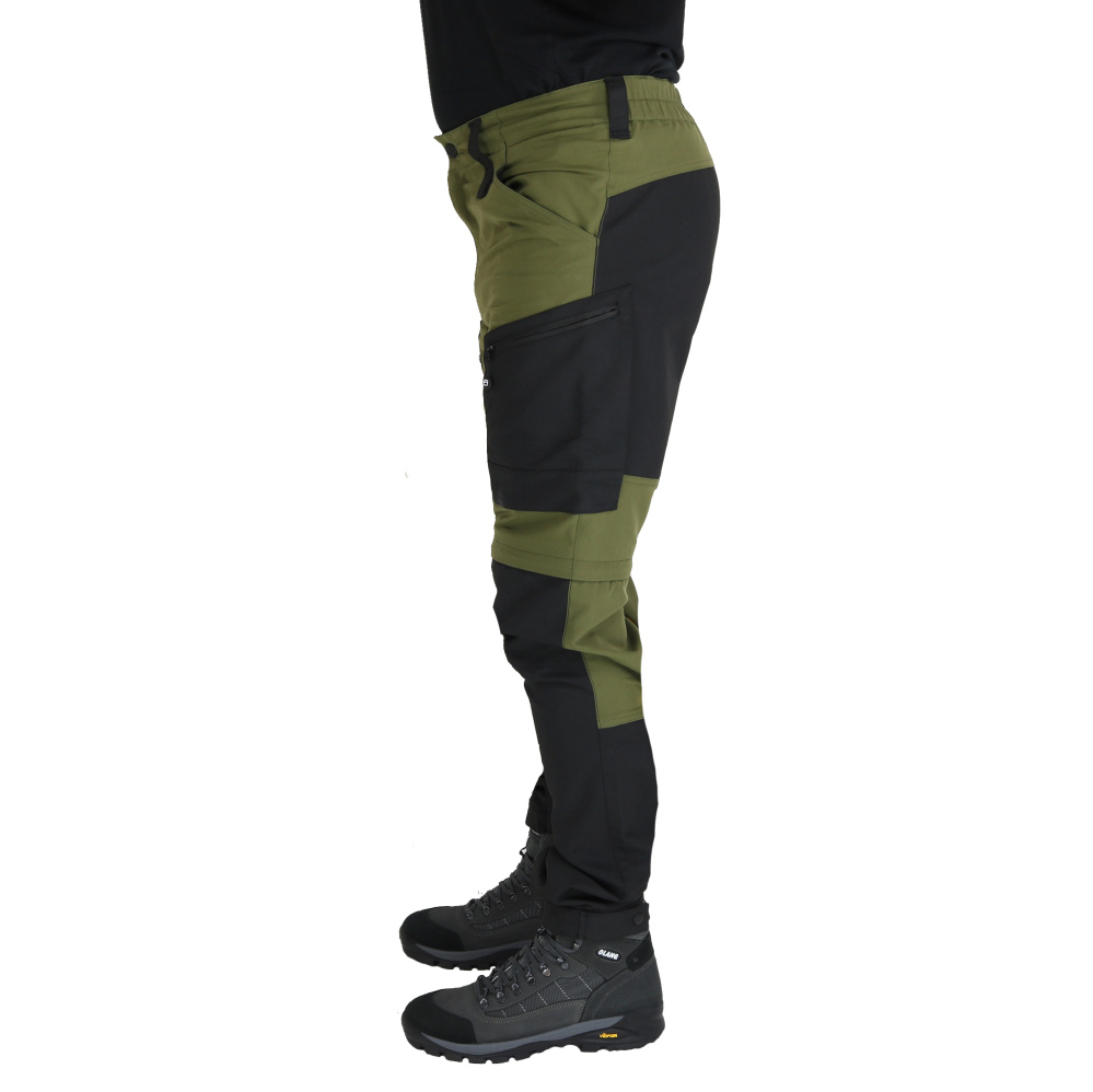 detail Asoto Vild Zip-Off olivgrüne Herren-Profi-Outdoorkeuze mit DWR-Beschichtung und