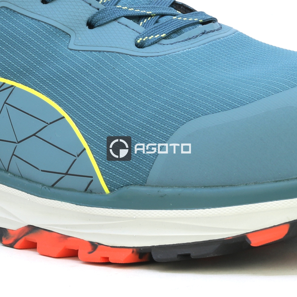 detail PUMA Xplore Low S3 ESD blaue leichte Herren-Arbeitsschuhe, weicher Auftritt