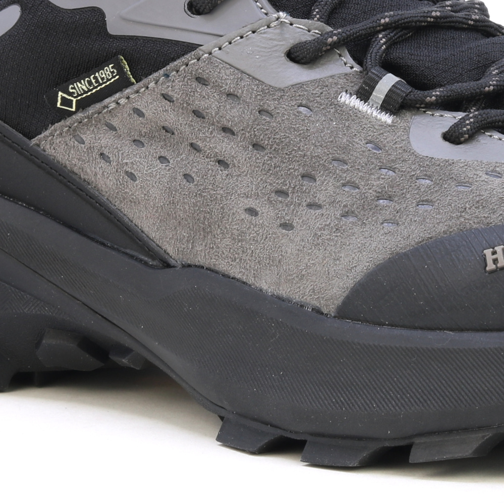 detail Humtto Outdoor Devon graue bequeme Herren-Outdoorschuhe aus Leder