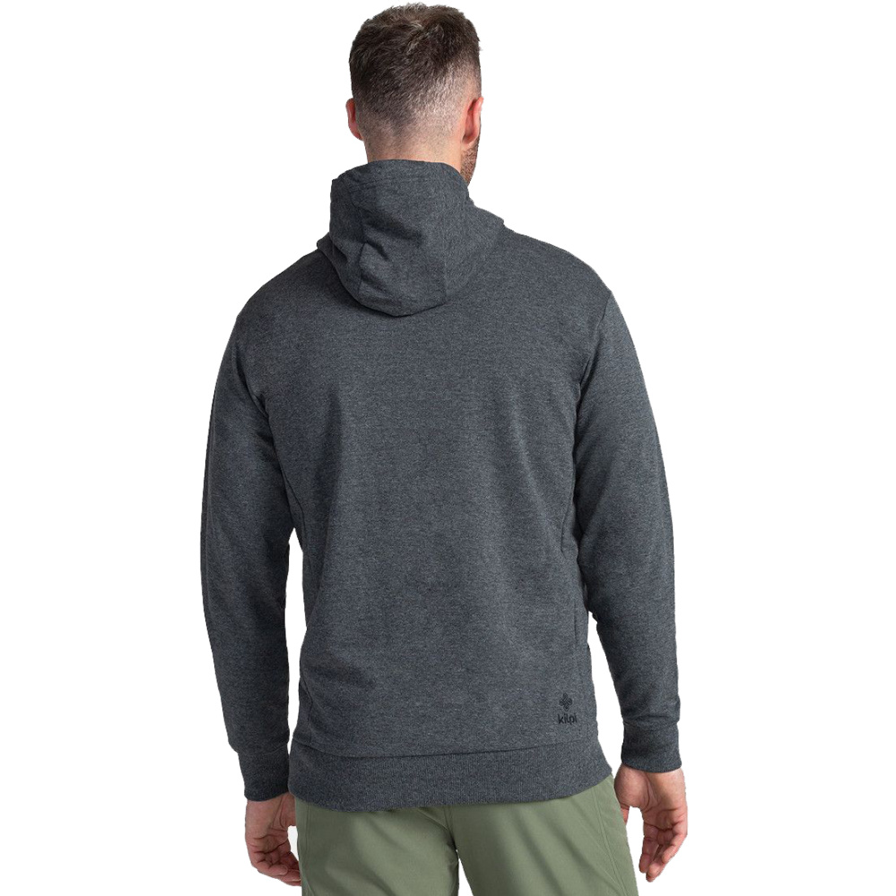 detail KILPI LAGOA M graues Herren Outdoor-Baumwollsweatshirt, komfortabel und bequem